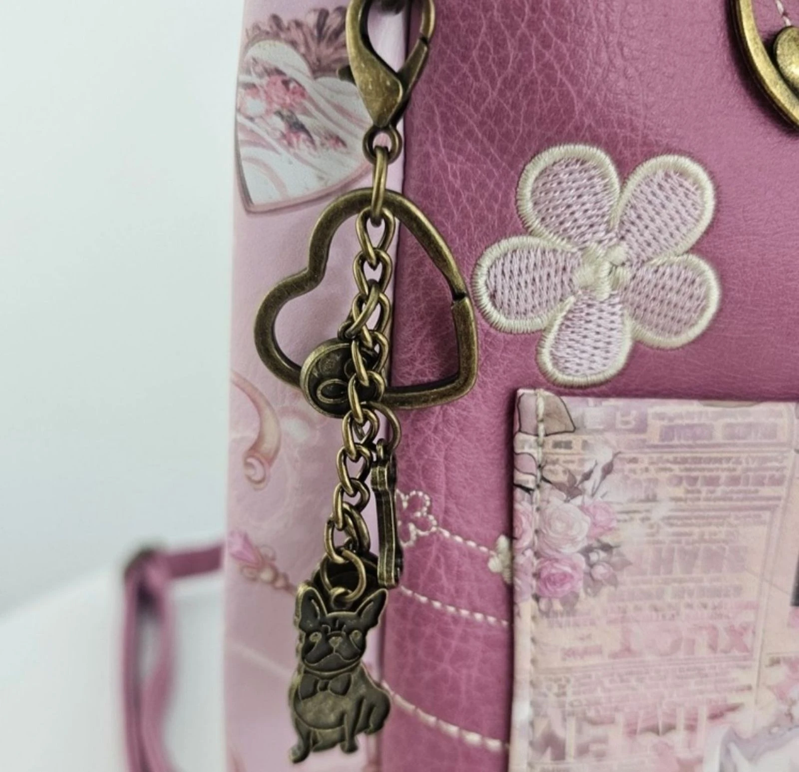Espectacular bolsa mochila Sweet Candy rosa vintage dressing – photo 4